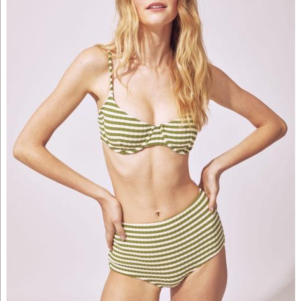 NWT SOLID AND STRIPED BIKINI M